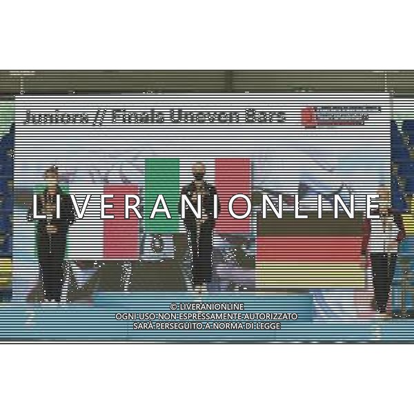 Tomasii/LMedia - Artistico Gymnastic - GHENT Flanders International Team Challenge 2021 - Gymnastics 27 June 2021 - Flanders Sports Arena, ghent, Italy Photo showing: Juniors Finals Uneven Bars 1) PIeratti MArtina 2) Esposito Manila 3) JAUCH MEOLIE @Tomasii/LMedia AG ALDO LIVERANI SAS