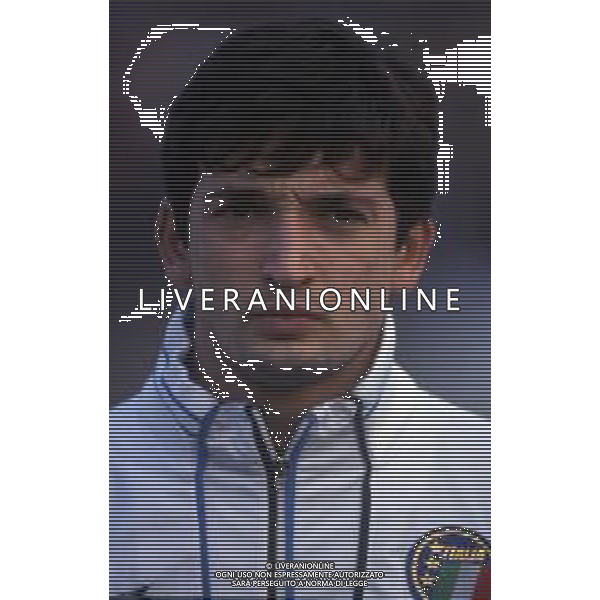 RETROSPETTIVA GIUSEPPE GATTA CALCIATORE NELLA FOTO GIUSEPPE GATTA CON LA MAGLIA DELLA NAZIONALE ITALIANA UNDER 21 AG ALDO LIVERANI SAS