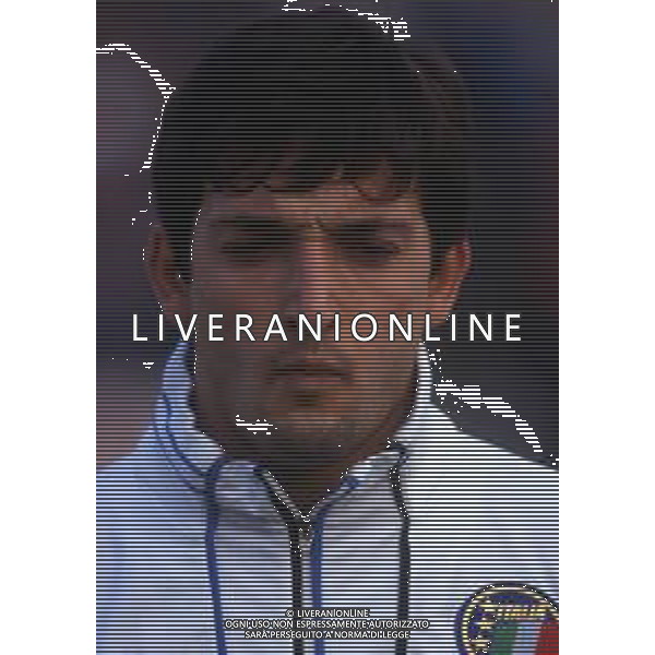RETROSPETTIVA GIUSEPPE GATTA CALCIATORE NELLA FOTO GIUSEPPE GATTA CON LA MAGLIA DELLA NAZIONALE ITALIANA UNDER 21 AG ALDO LIVERANI SAS