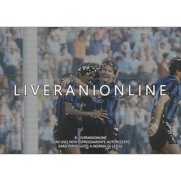 RETROSPETTIVA OLIVIERO GARLINI CALCIATORE NELLA FOTO OLIVIERO GARLINI CON LA MAGLIA DELL\' INTER CALCIO AG ALDO LIVERANI SAS 