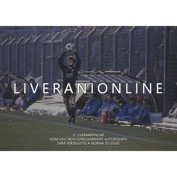 RETROSPETTIVA OLIVIERO GARLINI CALCIATORE NELLA FOTO OLIVIERO GARLINI CON LA MAGLIA DELL\'ATALANTA CALCIO AG ALDO LIVERANI SAS 