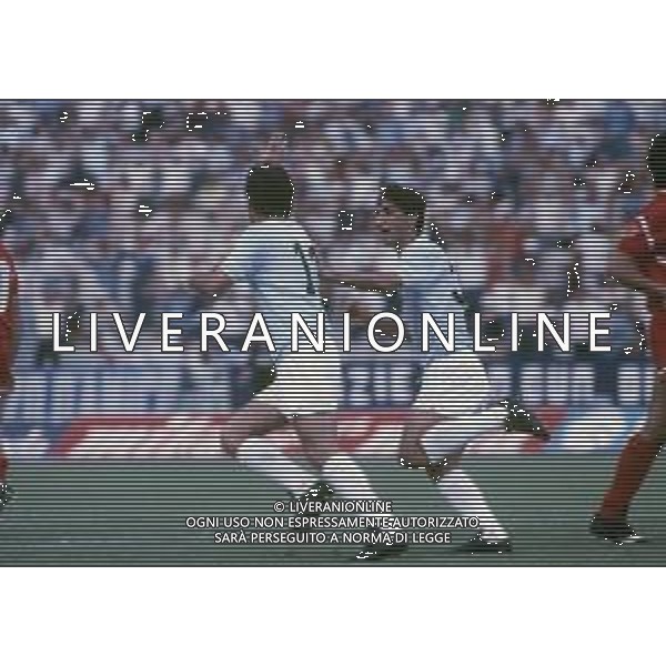 RETROSPETTIVA OLIVIERO GARLINI CALCIATORE NELLA FOTO OLIVIERO GARLINI CON LA MAGLIA DELLA LAZIO CALCIO AG ALDO LIVERANI SAS 