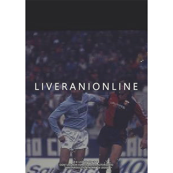 RETROSPETTIVA OLIVIERO GARLINI CALCIATORE NELLA FOTO OLIVIERO GARLINI CON LA MAGLIA DELLA LAZIO CALCIO AG ALDO LIVERANI SAS 