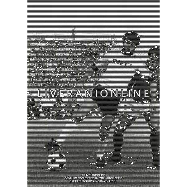 RETROSPETTIVA OLIVIERO GARLINI CALCIATORE NELLA FOTO OLIVIERO GARLINI CON LA MAGLIA DEL CESENA CALCIO FOTO EUGENIO BERSANI-AG ALDO LIVERANI SAS  