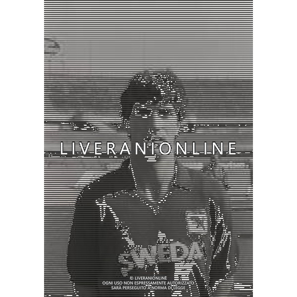 RETROSPETTIVA GIOVANNI FRANCINI CALCIATORE NELLA FOTO GIOVANNI FRANCINI CON LA MAGLIA DEL TORINO CALCIO NELL\'ANNO 1985-1986 AG ALDO LIVERANI SAS