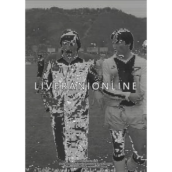 RETROSPETTIVA ENZO FERRARI ALLENATORE CALCIO NELLA FOTO ENZO FERRARI ALLENATORE UDINESE CALCIO NELL\'ANNO 1982-1983 CON ATTILIO TESSER AG ALDOLIVERANI SAS