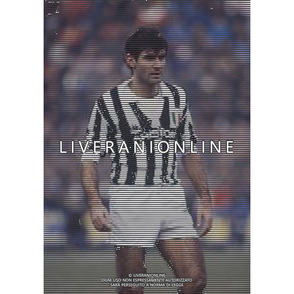RETROSPETTIVA MASSIMO BRIASCHI CALCIATORE NELLA FOTO MASSIMO BRIASCHI CON LA MAGLIA DELLA JUVENTUS AG ALDO LIVERANI SAS