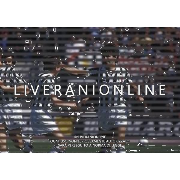 RETROSPETTIVA MASSIMO BRIASCHI CALCIATORE NELLA FOTO MASSIMO BRIASCHI CON LA MAGLIA DELLA JUVENTUS AG ALDO LIVERANI SAS