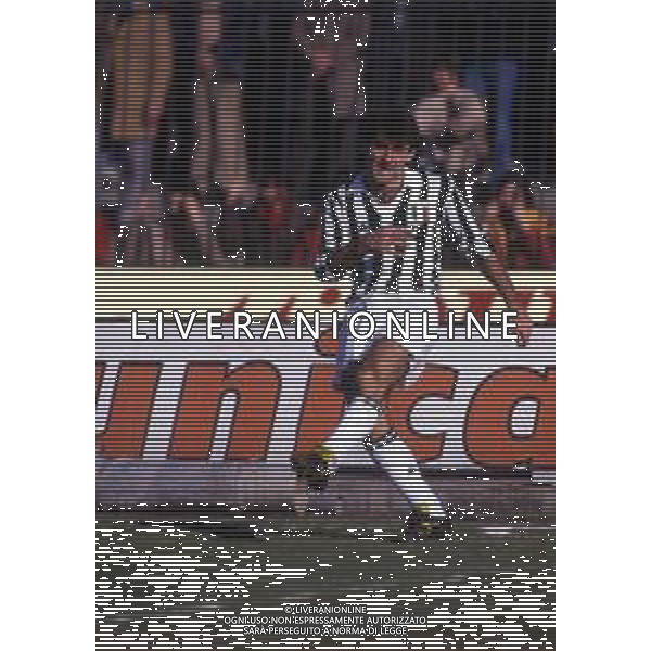 RETROSPETTIVA MASSIMO BRIASCHI CALCIATORE NELLA FOTO MASSIMO BRIASCHI CON LA MAGLIA DELLA JUVENTUS AG ALDO LIVERANI SAS