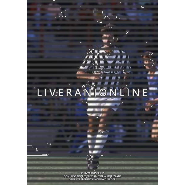 RETROSPETTIVA MASSIMO BRIASCHI CALCIATORE NELLA FOTO MASSIMO BRIASCHI CON LA MAGLIA DELLA JUVENTUS AG ALDO LIVERANI SAS