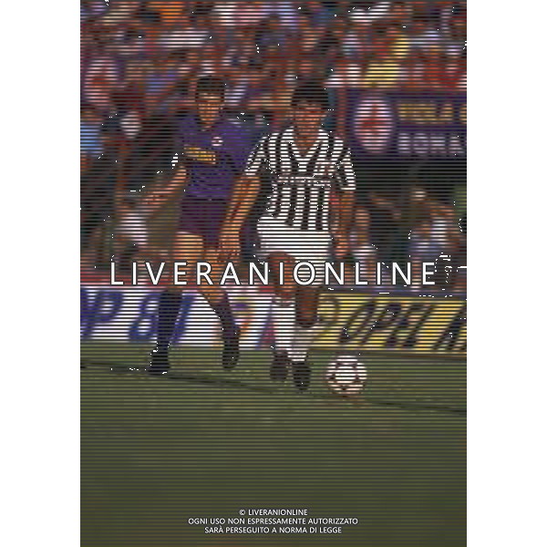 RETROSPETTIVA MASSIMO BRIASCHI CALCIATORE NELLA FOTO MASSIMO BRIASCHI CON LA MAGLIA DELLA JUVENTUS AG ALDO LIVERANI SAS