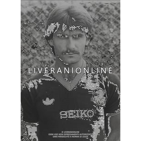 RETROSPETTIVA MASSIMO BRIASCHI CALCIATORE NELLA FOTO MASSIMO BRIASCHI CON LA MAGLIA DEL GENOA CALCIO AG ALDO LIVERANI SAS
