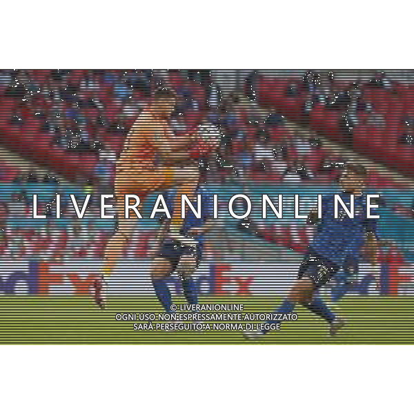 Campionato Europeo UEFA EURO 2020 gara semifinale ITALIA - SPAGNA del 06/07/2021 - nella foto: salvataggio di Unai Simon in parata ©Claudio Zamagni/Agenzia Aldo Liverani s.a.s. during European UEFA Championship - UEFA Euro 2020 semifinal soccer match between Italy and Spain at Wembley Stadium in London on July 06 2021 photo credit by Claudio Zamagni/Aldo Liverani Photo Agency /AGENZIA ALDO LIVERANI SAS