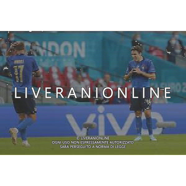 Campionato Europeo UEFA EURO 2020 gara semifinale ITALIA - SPAGNA del 06/07/2021 - nella foto: Chiesa Federico(Italia)Immobile Ciro(Italia) ©Claudio Zamagni/Agenzia Aldo Liverani s.a.s. during European UEFA Championship - UEFA Euro 2020 semifinal soccer match between Italy and Spain at Wembley Stadium in London on July 06 2021 photo credit by Claudio Zamagni/Aldo Liverani Photo Agency /AGENZIA ALDO LIVERANI SAS