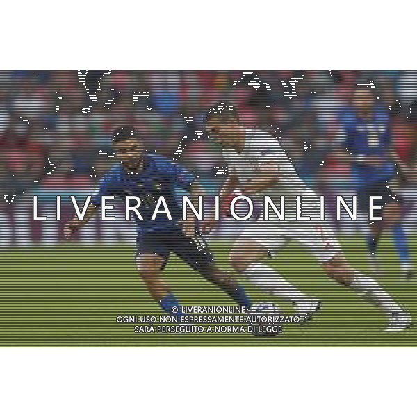 Campionato Europeo UEFA EURO 2020 gara semifinale ITALIA - SPAGNA del 06/07/2021 - nella foto: Cesar Azpilicueta Insigne Lorenzo(Italia) ©Claudio Zamagni/Agenzia Aldo Liverani s.a.s. during European UEFA Championship - UEFA Euro 2020 semifinal soccer match between Italy and Spain at Wembley Stadium in London on July 06 2021 photo credit by Claudio Zamagni/Aldo Liverani Photo Agency /AGENZIA ALDO LIVERANI SAS