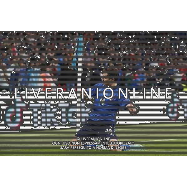 Campionato Europeo UEFA EURO 2020 gara semifinale ITALIA - SPAGNA del 06/07/2021 - nella foto: esultanza Chiesa Federico(Italia)dopo il goal ©Claudio Zamagni/Agenzia Aldo Liverani s.a.s. during European UEFA Championship - UEFA Euro 2020 semifinal soccer match between Italy and Spain at Wembley Stadium in London on July 06 2021 photo credit by Claudio Zamagni/Aldo Liverani Photo Agency /AGENZIA ALDO LIVERANI SAS