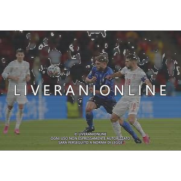 Campionato Europeo UEFA EURO 2020 gara semifinale ITALIA - SPAGNA del 06/07/2021 - nella foto: Berardi Domenico(Italia)Jordi Alba ©Claudio Zamagni/Agenzia Aldo Liverani s.a.s. during European UEFA Championship - UEFA Euro 2020 semifinal soccer match between Italy and Spain at Wembley Stadium in London on July 06 2021 photo credit by Claudio Zamagni/Aldo Liverani Photo Agency /AGENZIA ALDO LIVERANI SAS