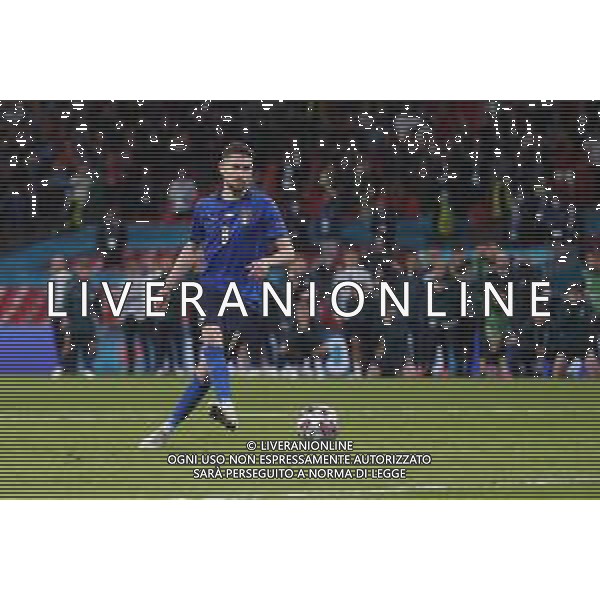 Campionato Europeo UEFA EURO 2020 gara semifinale ITALIA - SPAGNA del 06/07/2021 - nella foto: goal su rigore decisivo di Jorginho(Italia) ©Claudio Zamagni/Agenzia Aldo Liverani s.a.s. during European UEFA Championship - UEFA Euro 2020 semifinal soccer match between Italy and Spain at Wembley Stadium in London on July 06 2021 photo credit by Claudio Zamagni/Aldo Liverani Photo Agency /AGENZIA ALDO LIVERANI SAS