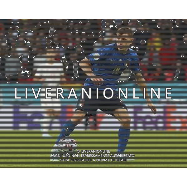 Campionato Europeo UEFA EURO 2020 gara semifinale ITALIA - SPAGNA del 06/07/2021 - nella foto: Barella Nicolo’(Italia) ©Claudio Zamagni/Agenzia Aldo Liverani s.a.s. Barella Nicolo’(Italia) during European UEFA Championship - UEFA Euro 2020 semifinal soccer match between Italy and Spain at Wembley Stadium in London on July 06 2021 photo credit by Claudio Zamagni/Aldo Liverani Photo Agency