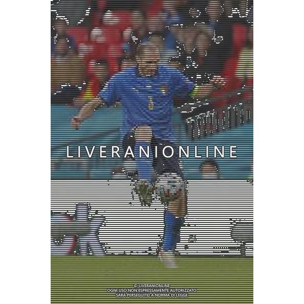 Campionato Europeo UEFA EURO 2020 gara semifinale ITALIA - SPAGNA del 06/07/2021 - nella foto: Chiellini Giorgio(Italia) ©Claudio Zamagni/Agenzia Aldo Liverani s.a.s. Chiellini Giorgio(Italia) during European UEFA Championship - UEFA Euro 2020 semifinal soccer match between Italy and Spain at Wembley Stadium in London on July 06 2021 photo credit by Claudio Zamagni/Aldo Liverani Photo Agency