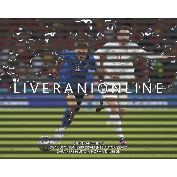 Campionato Europeo UEFA EURO 2020 gara semifinale ITALIA - SPAGNA del 06/07/2021 - nella foto: Immobile Ciro(Italia) Aymeric Laporte ©Claudio Zamagni/Agenzia Aldo Liverani s.a.s. Immobile Ciro(Italia) Aymeric Laporte during European UEFA Championship - UEFA Euro 2020 semifinal soccer match between Italy and Spain at Wembley Stadium in London on July 06 2021 photo credit by Claudio Zamagni/Aldo Liverani Photo Agency