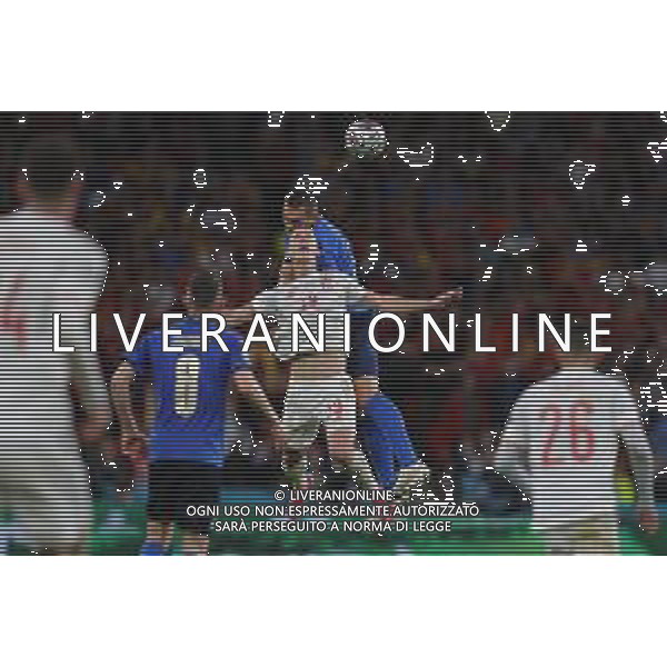 Campionato Europeo UEFA EURO 2020 gara semifinale ITALIA - SPAGNA del 06/07/2021 - nella foto: Dani Olmo - Toloj Rafael(Italia) ©Claudio Zamagni/Agenzia Aldo Liverani s.a.s. Dani Olmo - Toloj Rafael(Italia) during European UEFA Championship - UEFA Euro 2020 semifinal soccer match between Italy and Spain at Wembley Stadium in London on July 06 2021 photo credit by Claudio Zamagni/Aldo Liverani Photo Agency