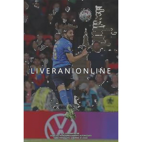 Campionato Europeo UEFA EURO 2020 gara semifinale ITALIA - SPAGNA del 06/07/2021 - nella foto: Manuel Locatelli(Italia) ©Claudio Zamagni/Agenzia Aldo Liverani s.a.s. Manuel Locatelli(Italia) during European UEFA Championship - UEFA Euro 2020 semifinal soccer match between Italy and Spain at Wembley Stadium in London on July 06 2021 photo credit by Claudio Zamagni/Aldo Liverani Photo Agency