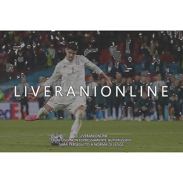 Campionato Europeo UEFA EURO 2020 gara semifinale ITALIA - SPAGNA del 06/07/2021 - nella foto: Álvaro Morata calcia il rigore ©Claudio Zamagni/Agenzia Aldo Liverani s.a.s. during European UEFA Championship - UEFA Euro 2020 semifinal soccer match between Italy and Spain at Wembley Stadium in London on July 06 2021 photo credit by Claudio Zamagni/Aldo Liverani Photo Agency