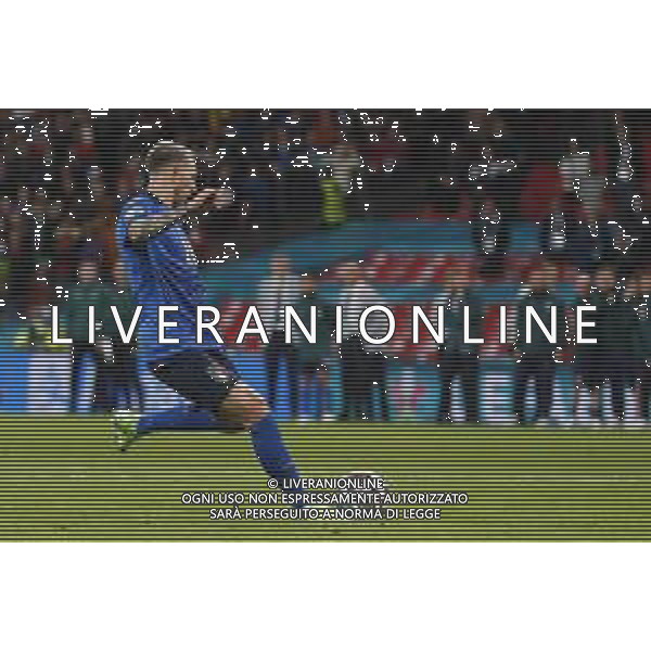 Campionato Europeo UEFA EURO 2020 gara semifinale ITALIA - SPAGNA del 06/07/2021 - nella foto: Bernardeschi Federico(Italia) calcia il rigore ©Claudio Zamagni/Agenzia Aldo Liverani s.a.s. during European UEFA Championship - UEFA Euro 2020 semifinal soccer match between Italy and Spain at Wembley Stadium in London on July 06 2021 photo credit by Claudio Zamagni/Aldo Liverani Photo Agency