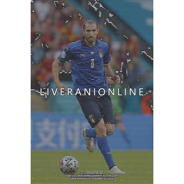 Campionato Europeo UEFA EURO 2020 gara semifinale ITALIA - SPAGNA del 06/07/2021 - nella foto: Chiellini Giorgio(Italia) ©Claudio Zamagni/Agenzia Aldo Liverani s.a.s. Chiellini Giorgio(Italia) during European UEFA Championship - UEFA Euro 2020 semifinal soccer match between Italy and Spain at Wembley Stadium in London on July 06 2021 photo credit by Claudio Zamagni/Aldo Liverani Photo Agency