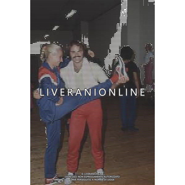 RAFFAELLA CARRA\' CANTANTE E ATTRICE - RETROSPETTIVA ANNI \'80 NELLA FOTO CON IL COMPAGNO SERGIO JAPINO NEL 1984 ©ARCHIVIO GIOVANNI LIVERANI /AG. ALDO LIVERANI SAS