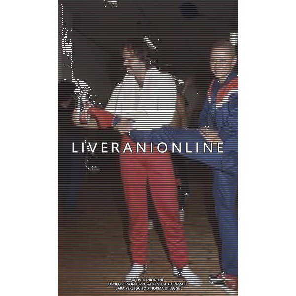 RAFFAELLA CARRA\' CANTANTE E ATTRICE - RETROSPETTIVA ANNI \'80 NELLA FOTO CON IL COMPAGNO SERGIO JAPINO NEL 1984 ©ARCHIVIO GIOVANNI LIVERANI /AG. ALDO LIVERANI SAS