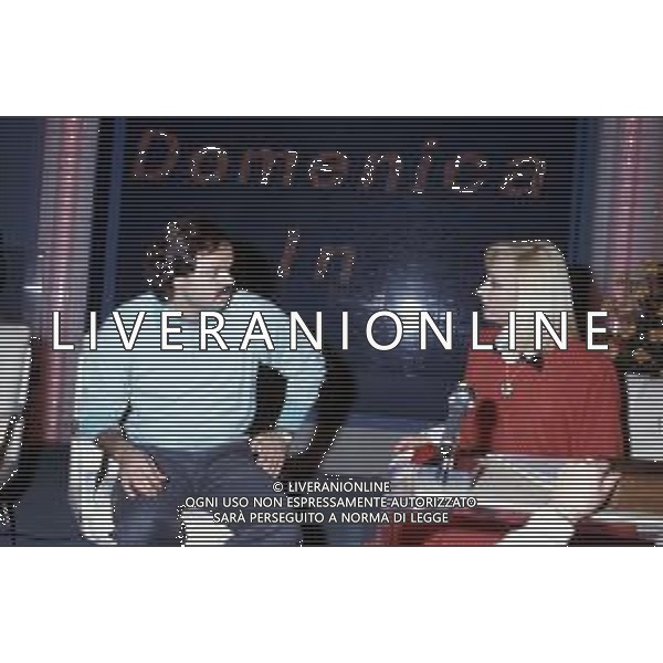 RAFFAELLA CARRA\' CANTANTE E ATTRICE - RETROSPETTIVA NELLA FOTO CON IL COMPAGNO SERGIO JAPINO NEL 1987 - DOMENICA IN - ©ARCHIVIO GIOVANNI LIVERANI /AG. ALDO LIVERANI SAS