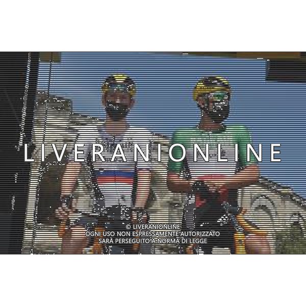 09-07-2021 Tour De France; Tappa 13 Nimes - Carcassonne; 2021, Bahrain - Victorious; Colbrelli, Sonny; Mohoric, Matej; Nimes; ©SIROTTI /AG. ALDO LIVERANI SAS