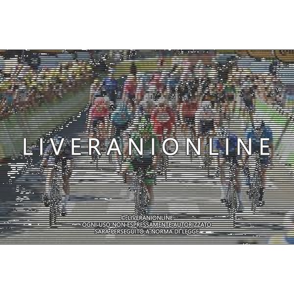 09-07-2021 Tour De France; Tappa 13 Nimes - Carcassonne; 2021, Deceuninck - Quick Step; 2021, Alpecin - Fenix; 2021, Movistar; Cavendish, Mark; Morkov, Michael; Philipsen, Jasper; Garcia Cortina, Ivan; Carcassone; ©SIROTTI /AG. ALDO LIVERANI SAS