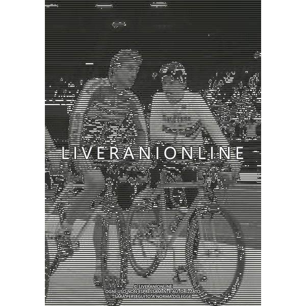 1992 MILANO GALA\' DEL CICLISMO NELLA FOTO MAURIZIO FONDRIEST E GIANNI BUGNO AG ALDO LIVERANI SAS