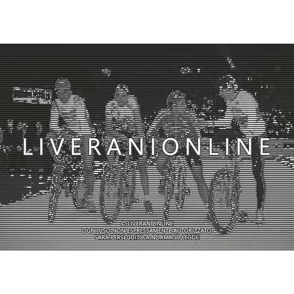 1992 MILANO GALA\' DEL CICLISMO NELLA FOTO CLAUDIO CHIAPPUCCI-FRANCO CHIOCCIOLI-MAURIZIO FONDRIEST E GIANNI BUGNO AG ALDO LIVERANI SASM