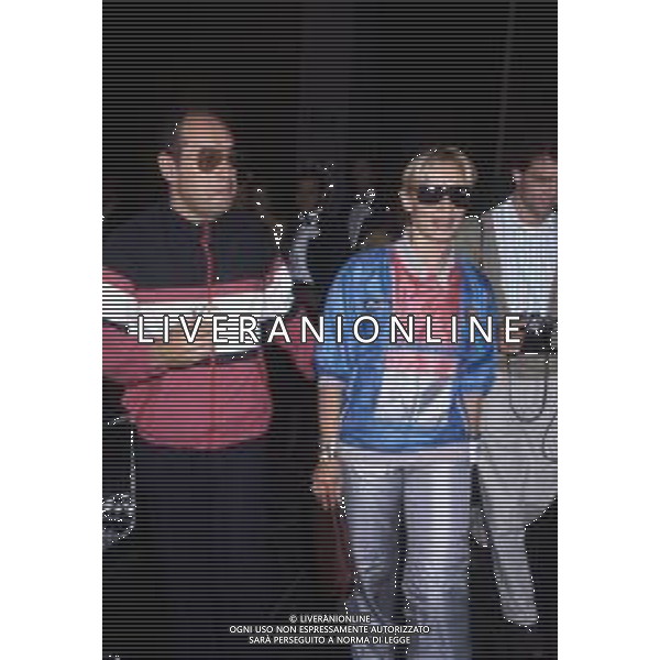 RAFFAELLA CARRA\' CANTANTE E ATTRICE - RETROSPETTIVA NELLA FOTO CON GIANNI BONCOMPAGNI NEL 1985 ©ARCHIVIO GIOVANNI LIVERANI /AG. ALDO LIVERANI SAS