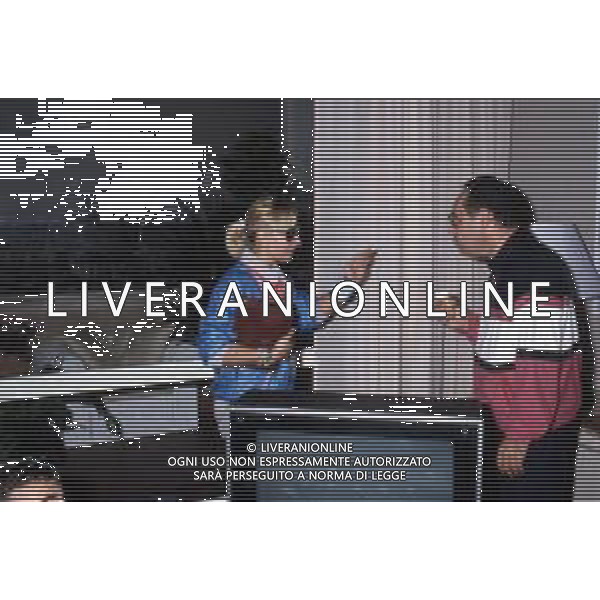 RAFFAELLA CARRA\' CANTANTE E ATTRICE - RETROSPETTIVA NELLA FOTO CON GIANNI BONCOMPAGNI NEL 1985 ©ARCHIVIO GIOVANNI LIVERANI /AG. ALDO LIVERANI SAS