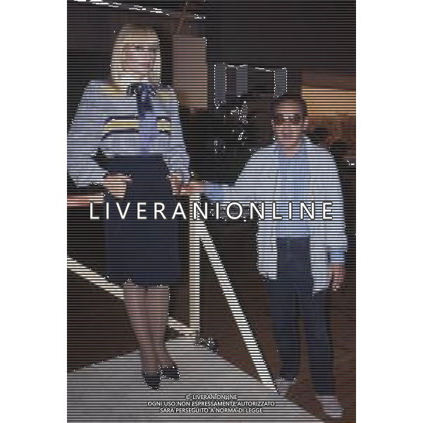 RAFFAELLA CARRA\' CANTANTE E ATTRICE - RETROSPETTIVA NELLA FOTO CON GIANNI BONCOMPAGNI NEL 1983 ©ARCHIVIO GIOVANNI LIVERANI /AG. ALDO LIVERANI SAS