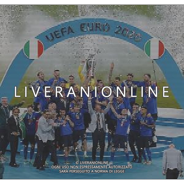 Finale del Campionato Europeo UEFA EURO 2020 ITALIA - INGHILTERRA del 11/07/2021 - nella foto: esultanza finale italia ©Claudio Zamagni/Agenzia Aldo Liverani s.a.s. during European UEFA Championship - UEFA Euro 2020 final soccer match between Italy and England at Wembley Stadium in London on July 11 2021 photo credit by Claudio Zamagni/Aldo Liverani Photo Agency