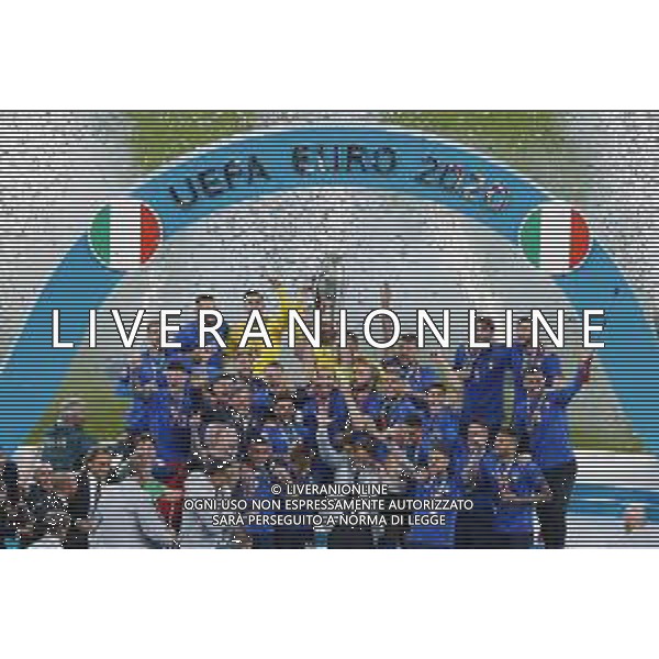Finale del Campionato Europeo UEFA EURO 2020 ITALIA - INGHILTERRA del 11/07/2021 - nella foto: esultanza finale italia ©Claudio Zamagni/Agenzia Aldo Liverani s.a.s. during European UEFA Championship - UEFA Euro 2020 final soccer match between Italy and England at Wembley Stadium in London on July 11 2021 photo credit by Claudio Zamagni/Aldo Liverani Photo Agency