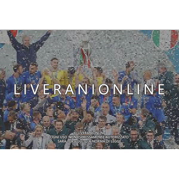 Finale del Campionato Europeo UEFA EURO 2020 ITALIA - INGHILTERRA del 11/07/2021 - nella foto: festeggiamenti dell\'Italia ©Claudio Zamagni/Agenzia Aldo Liverani s.a.s. during European UEFA Championship - UEFA Euro 2020 final soccer match between Italy and England at Wembley Stadium in London on July 11 2021 photo credit by Claudio Zamagni/Aldo Liverani Photo Agency