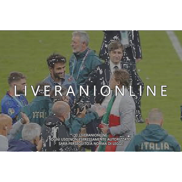 Finale del Campionato Europeo UEFA EURO 2020 ITALIA - INGHILTERRA del 11/07/2021 - nella foto: Mister Roberto Mancini(Italia) e matteo berrettini ©Claudio Zamagni/Agenzia Aldo Liverani s.a.s. during European UEFA Championship - UEFA Euro 2020 final soccer match between Italy and England at Wembley Stadium in London on July 11 2021 photo credit by Claudio Zamagni/Aldo Liverani Photo Agency