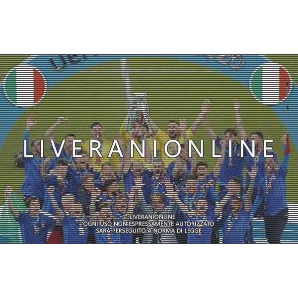 Finale del Campionato Europeo UEFA EURO 2020 ITALIA - INGHILTERRA del 11/07/2021 - nella foto: festeggiamenti dell\' italia ©Claudio Zamagni/Agenzia Aldo Liverani s.a.s. during European UEFA Championship - UEFA Euro 2020 final soccer match between Italy and England at Wembley Stadium in London on July 11 2021 photo credit by Claudio Zamagni/Aldo Liverani Photo Agency