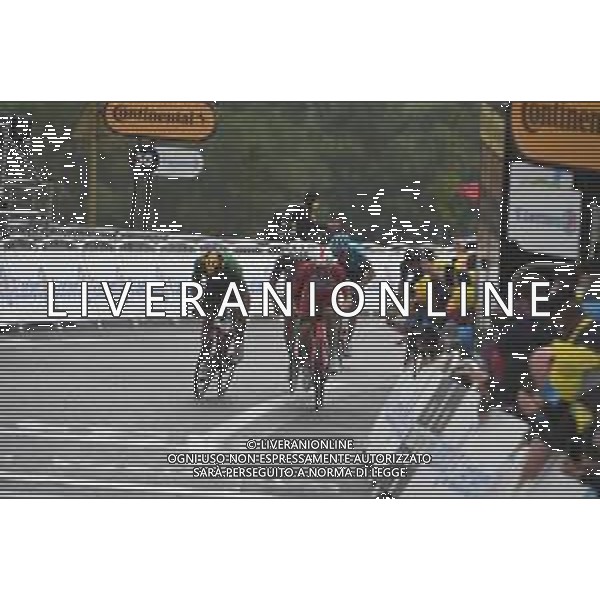 13-07-2021 Tour De France; Tappa 16 Pas De La Case - Saint Gaudens; 2021, Cofidis; 2021, Bahrain - Victorious; Perichon, Pierre Luc; Colbrelli, Sonny; Saint Gaudens; ©SIROTTI/AGENZIA ALDO LIVERANI SAS
