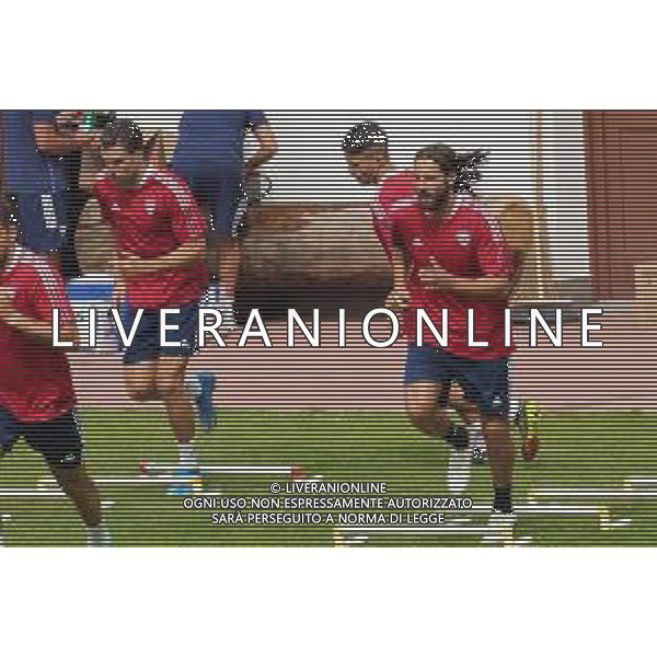 CAGLIARI CALCIO IN RITIRO ESTIVO PRECAMPIONATO 2021/2022 A PEJO 15.07.2021 - NELLA FOTO ALLENAMENTO DI GRUPPO ©MOSCA/AGENZIA ALDO LIVERANI SAS