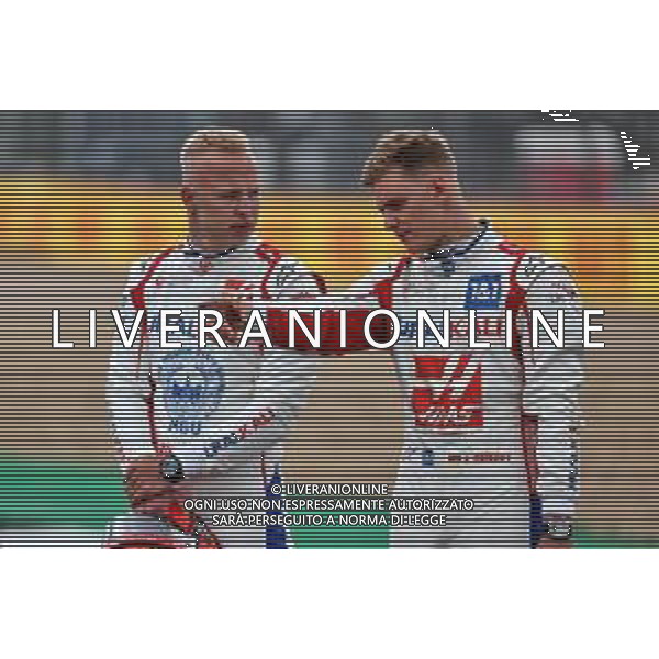(L to R): Nikita Mazepin (RUS) Haas F1 Team and team mate Mick Schumacher (GER) Haas F1 Team - 2022 Car Launch. 15.07.2021. Formula 1 World Championship, Rd 10, British Grand Prix, Silverstone, England, Preparation Day. - www.xpbimages.com, EMail: requests@xpbimages.com © Copyright: Batchelor / XPB Images/AGENZIA ALDO LIVERANI SAS - ITALY ONLY EDITORIAL USE ONLY