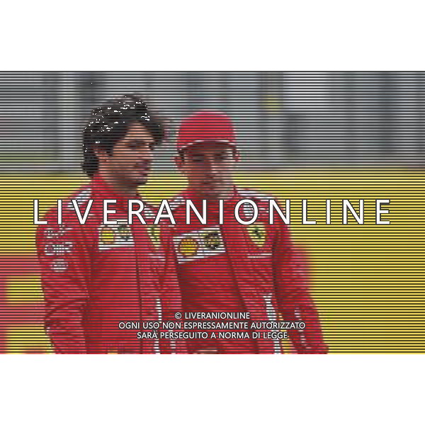 (L to R): Carlos Sainz Jr (ESP) Ferrari and team mate Charles Leclerc (MON) Ferrari - 2022 Car Launch. 15.07.2021. Formula 1 World Championship, Rd 10, British Grand Prix, Silverstone, England, Preparation Day. - www.xpbimages.com, EMail: requests@xpbimages.com © Copyright: Davenport / XPB Images/AGENZIA ALDO LIVERANI SAS - ITALY ONLY EDITORIAL USE ONLY