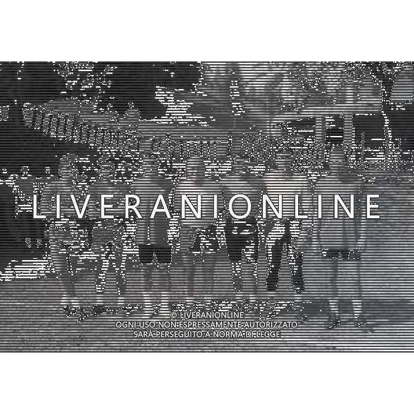 RETROSPETTIVA ALESSANDRO ALTOBELLI CALCIATORE NELLA FOTO ORESTE DIDONE\'-ANTONIO SABATO--------- -EUGENIO BERSELLINI-ALESSANDRO ALTOBELLI-FABRIZIO LORIERI E STEFANO COLANTUONO NELL\'ANNO 1990 ALLENAMENTO ASCOLI CALCIO AG ALDO LIVERANI SAS  